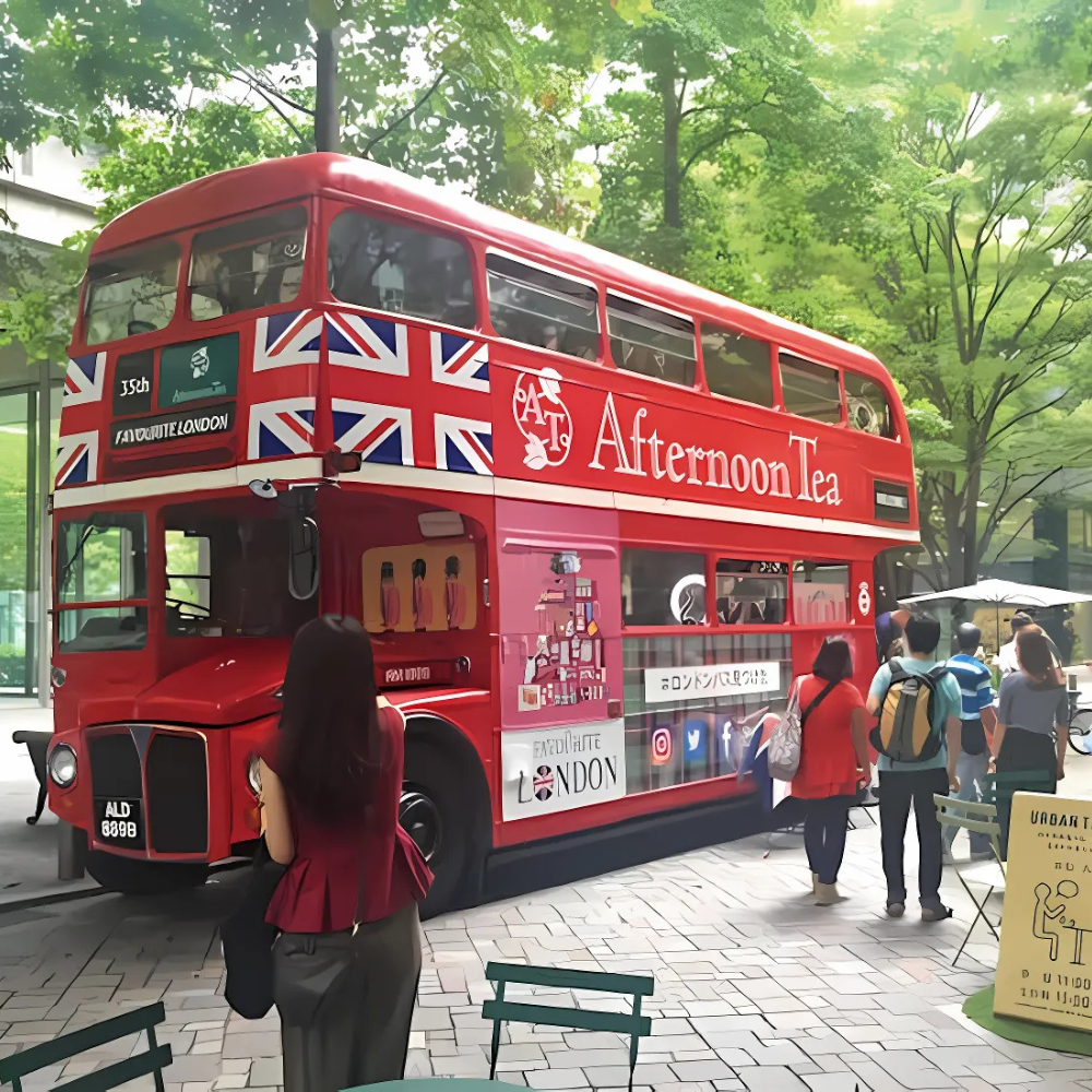 日本で活躍するロンドンバス広告